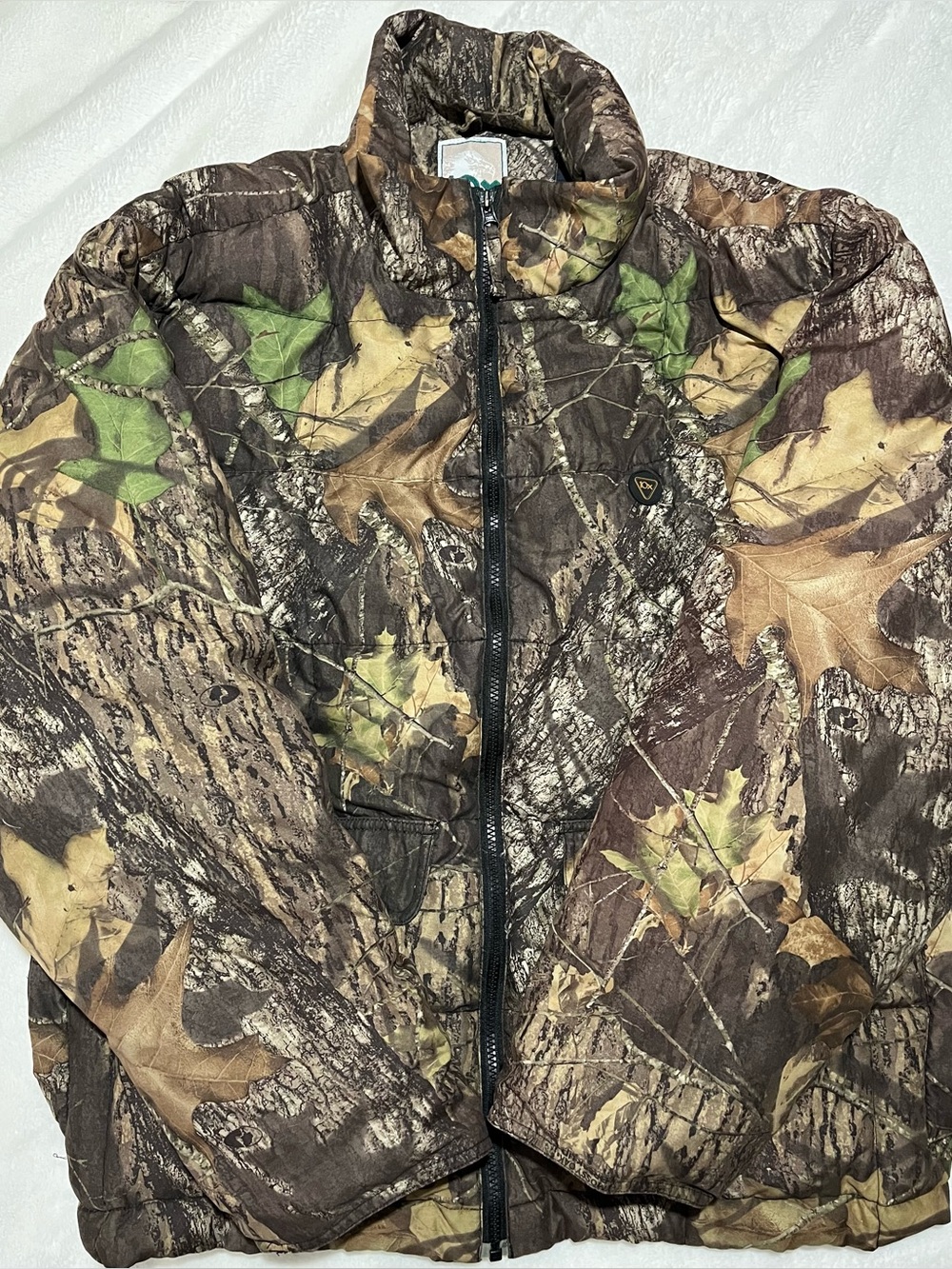Vintage Mossy Oak Quilted Camo Puffer Jacket